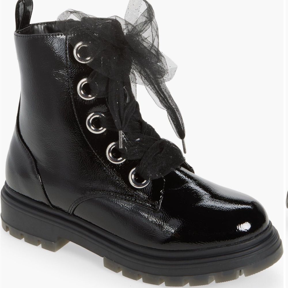 Vibram Shiny Black Kids Boots